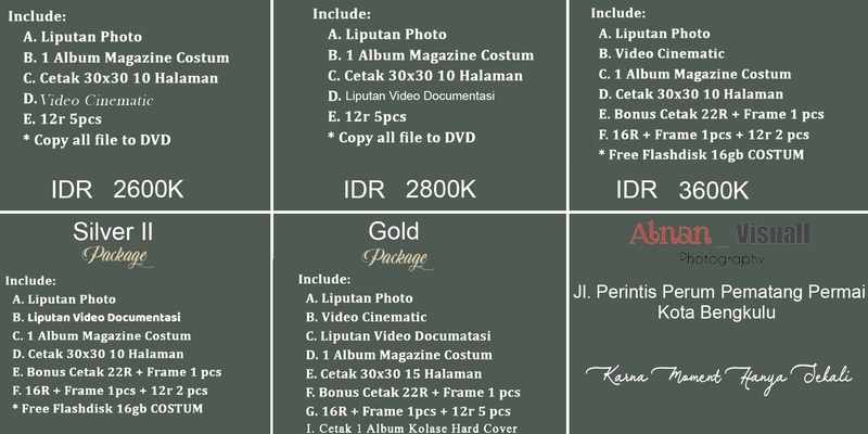 Paket Foto & Video Weding Alnan Visuall 
