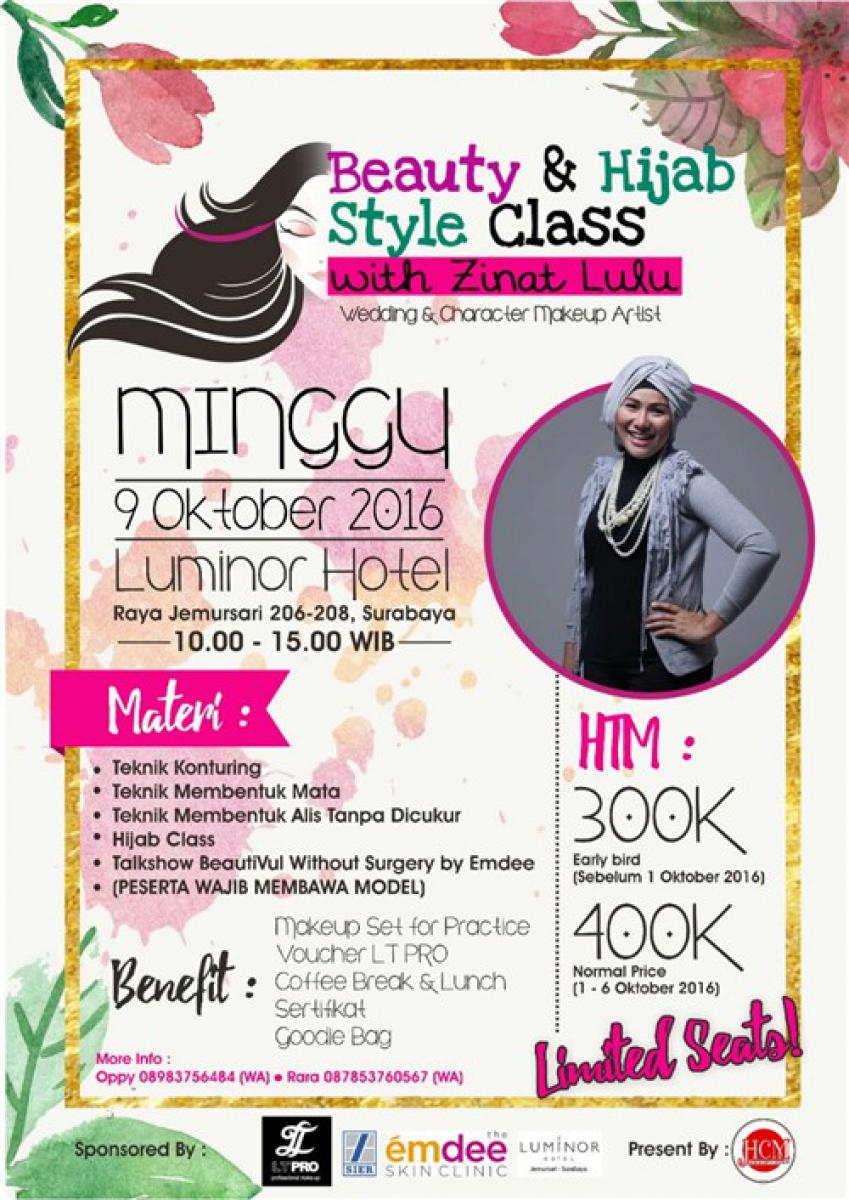 Beauty & Hijab Style Class with Zinat Lulu (Wedding & Character Makeup Artist) â€“ Surabaya